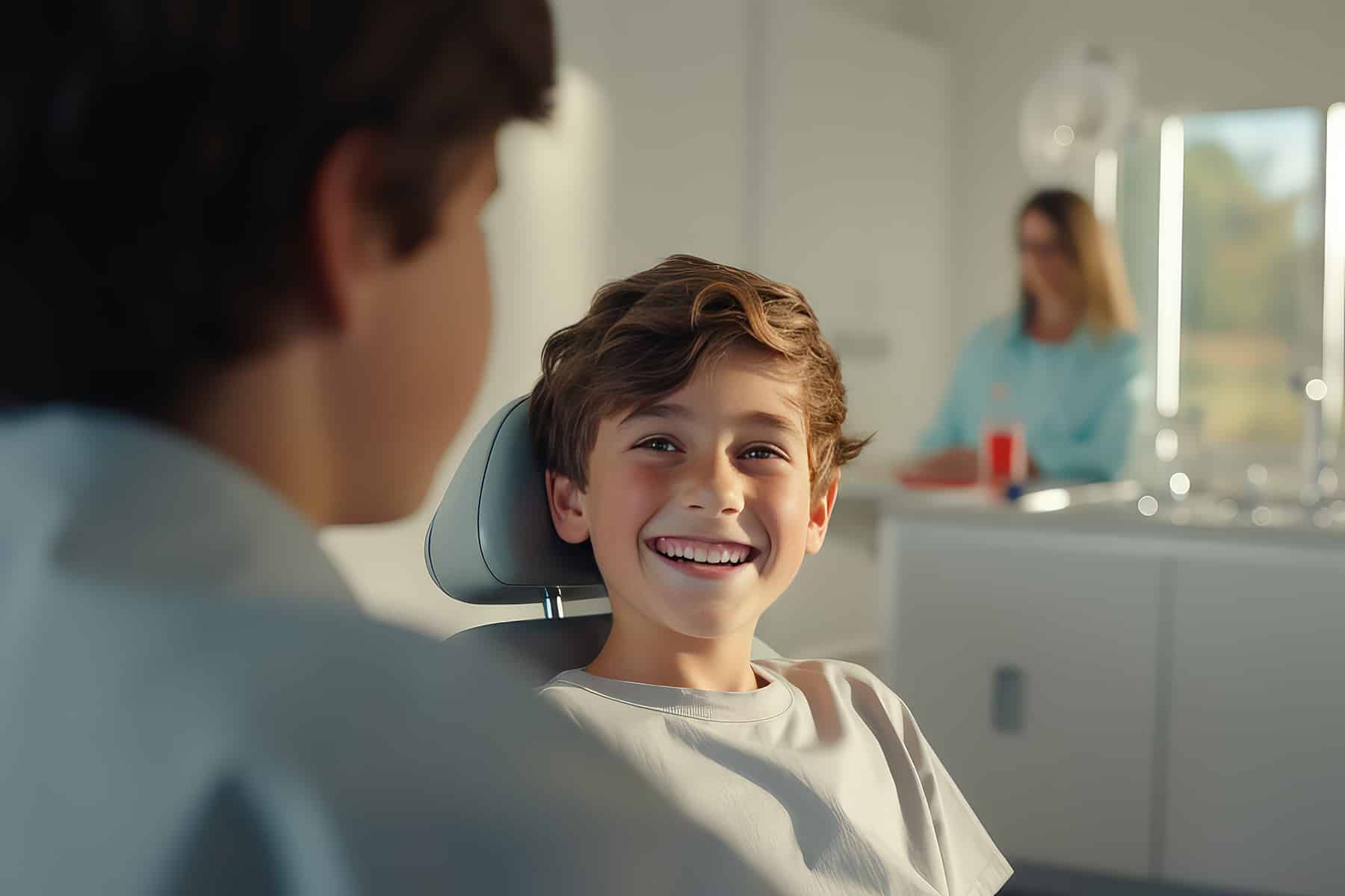 Boy visiting the dentist for a routine check-up in Baton Rouge, LA