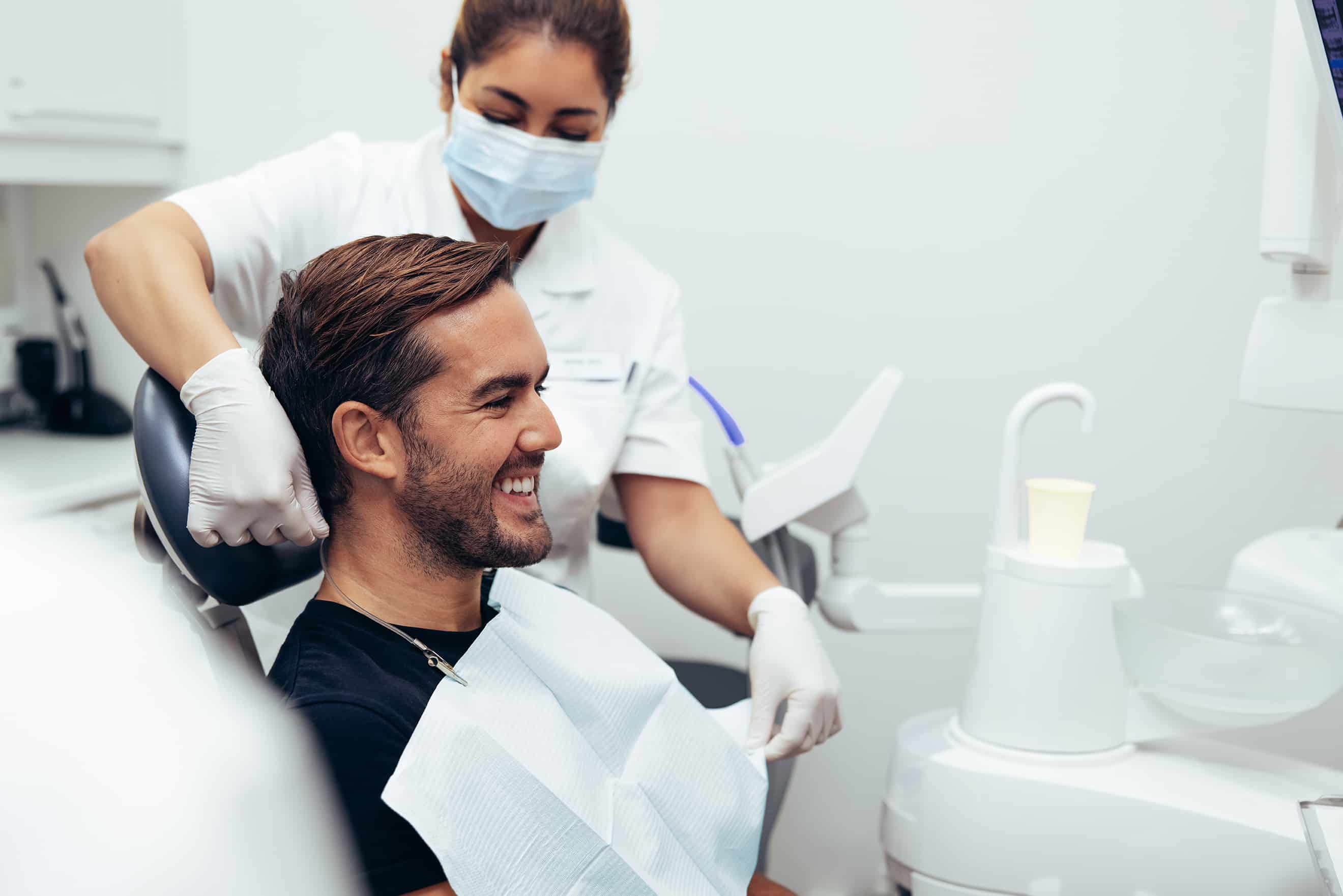 male dental patient during a comfortable and soothing dental appointment at O'Shee Family Dentistry